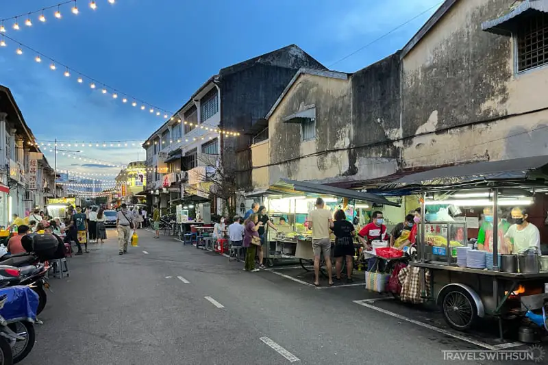 Chulia Street Hawker Stalls At Night